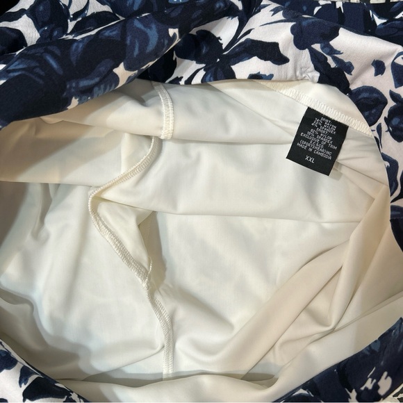 S.C.&CO. Floral Pull-On Tummy Control Active Skort Size XXL Blue White - Picture 10 of 12
